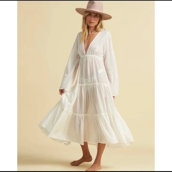billabong white beach dress Billabong Crystal Clear Midi Dress